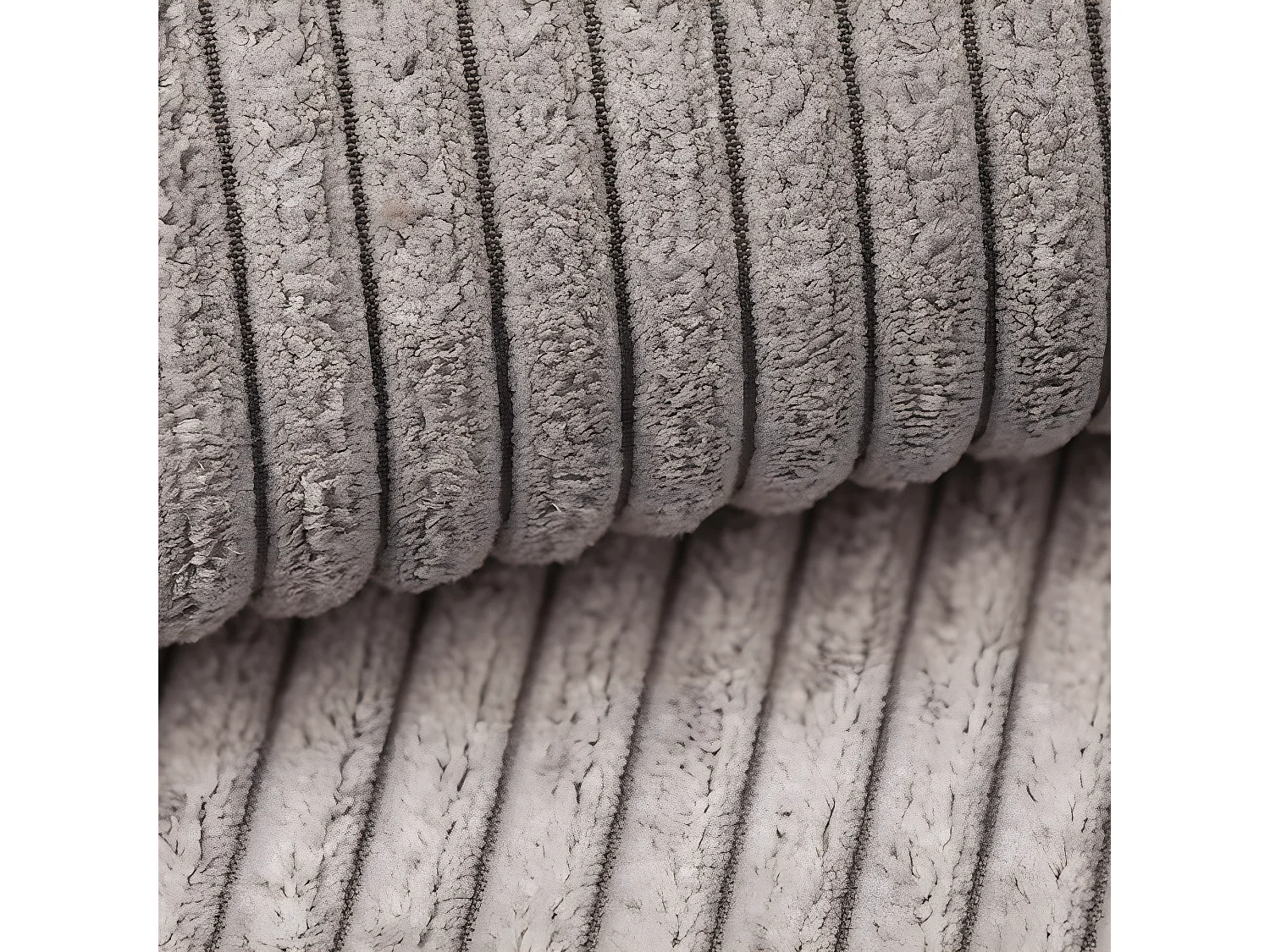 Canapé U 5 places convertible coffre Ezekiel velours côtelé Taupe