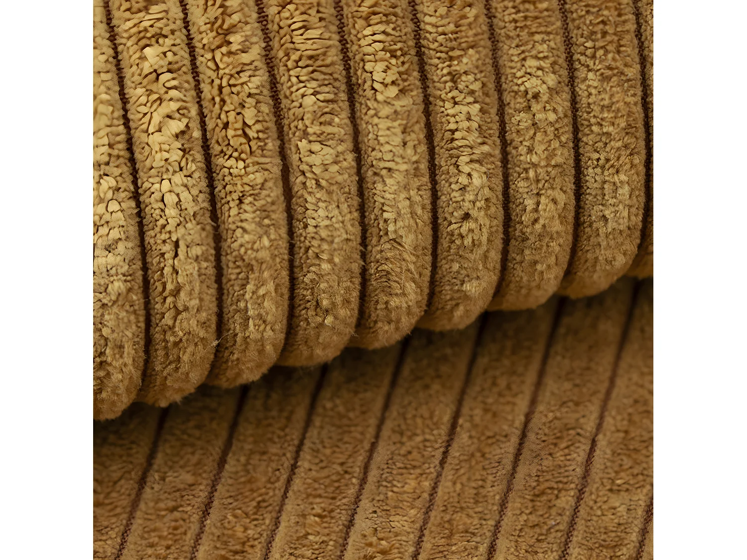 Canapé U 5 places convertible coffre Ezekiel velours côtelé Jaune