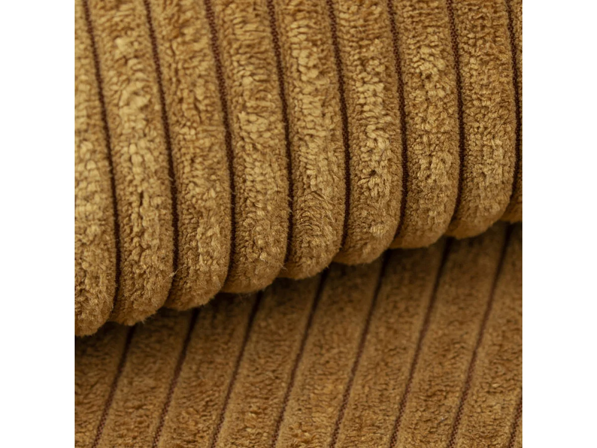 Canapé U 5 places convertible coffre Ezekiel velours côtelé Jaune