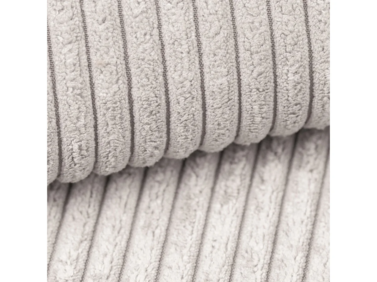 Canapé U 5 places convertible coffre Ezekiel velours côtelé Blanc Cassé