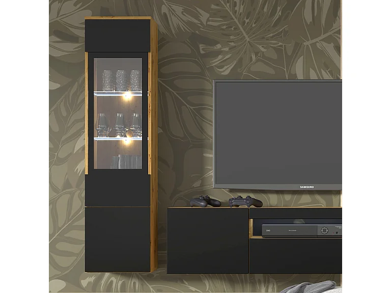 Vitrine 2 portes Aurus Bois et Noir