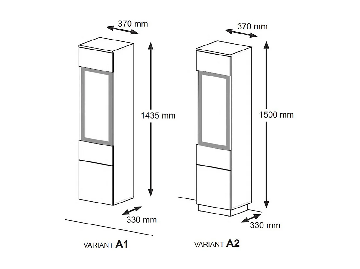 Vitrine 2 portes Aurus Bois et Noir