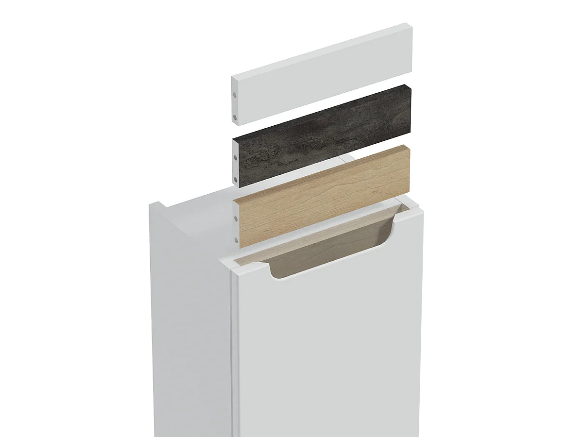 Dubbele wastafel 120cm 4 laden Livia Wit en Hout