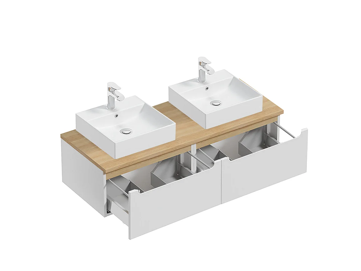 Móvel de lavatório duplo Livia branco 120cm
