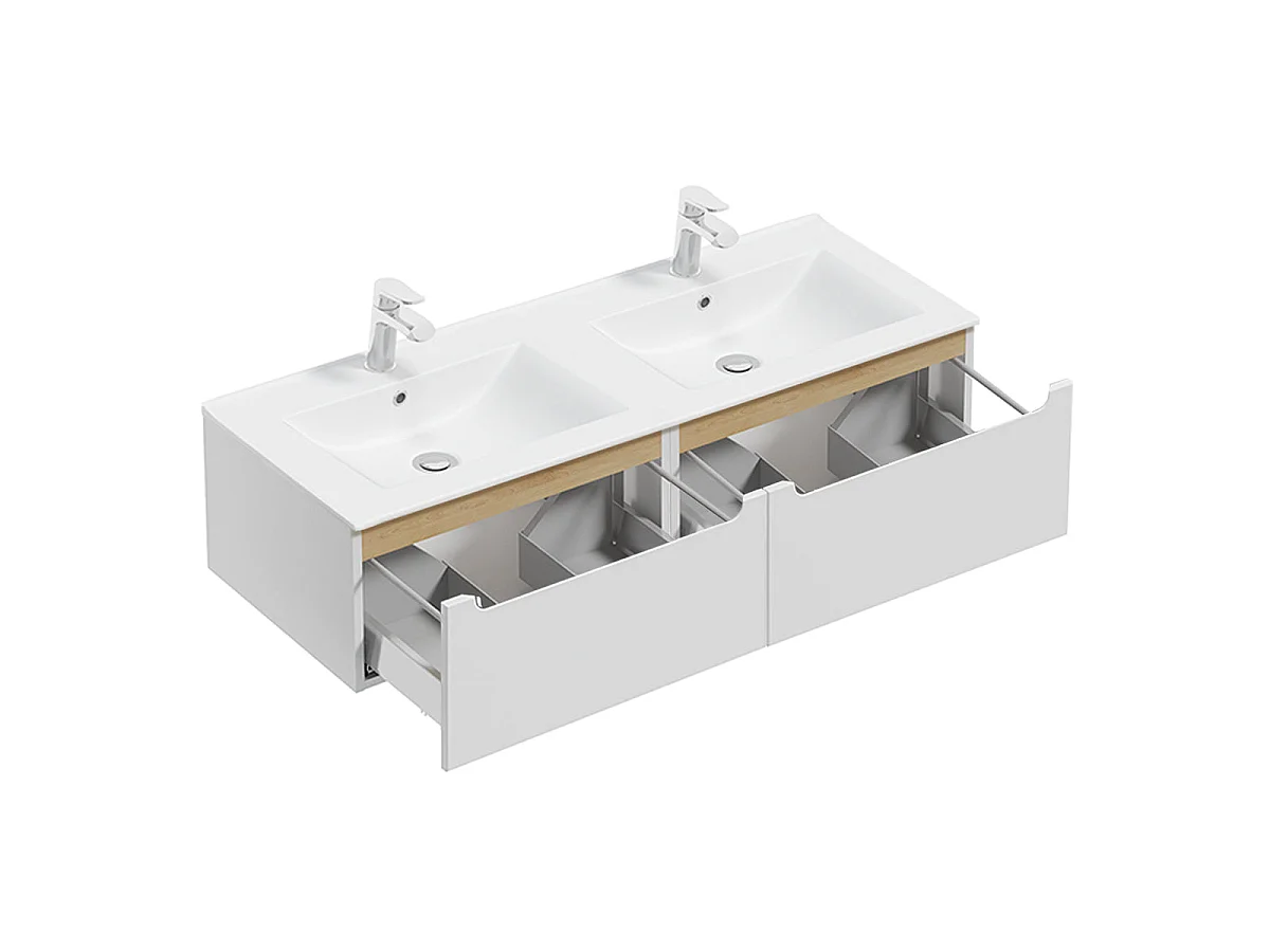Móvel de lavatório duplo Livia branco 120cm