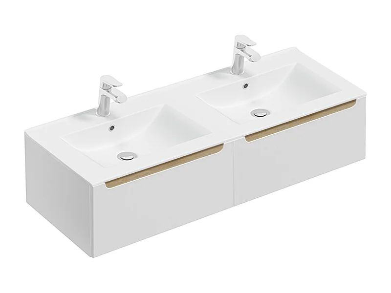 Mobile bagno doppio lavabo Livia bianco 120cm
