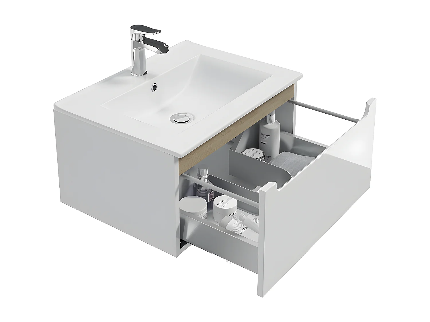 Mobile bagno con lavabo Livia bianco 60cm