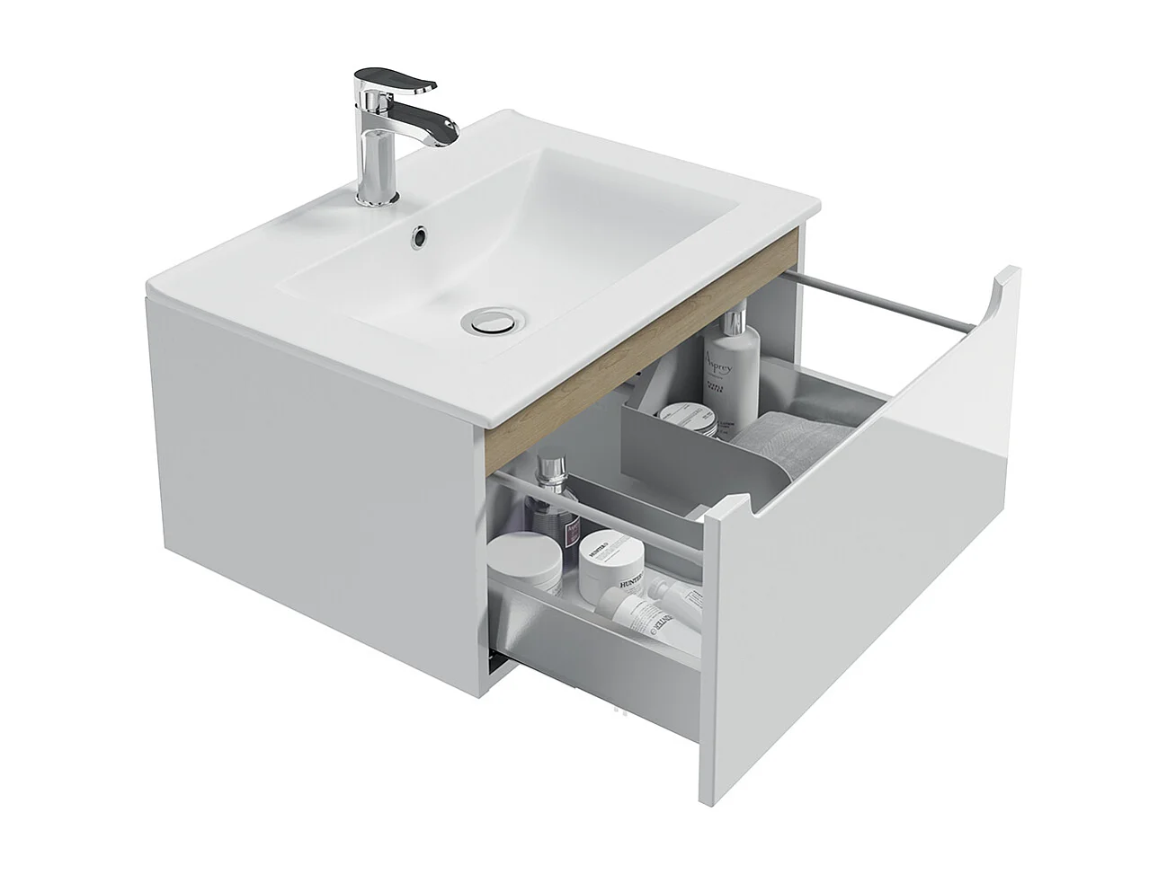 Mobile bagno con lavabo Livia bianco 60cm