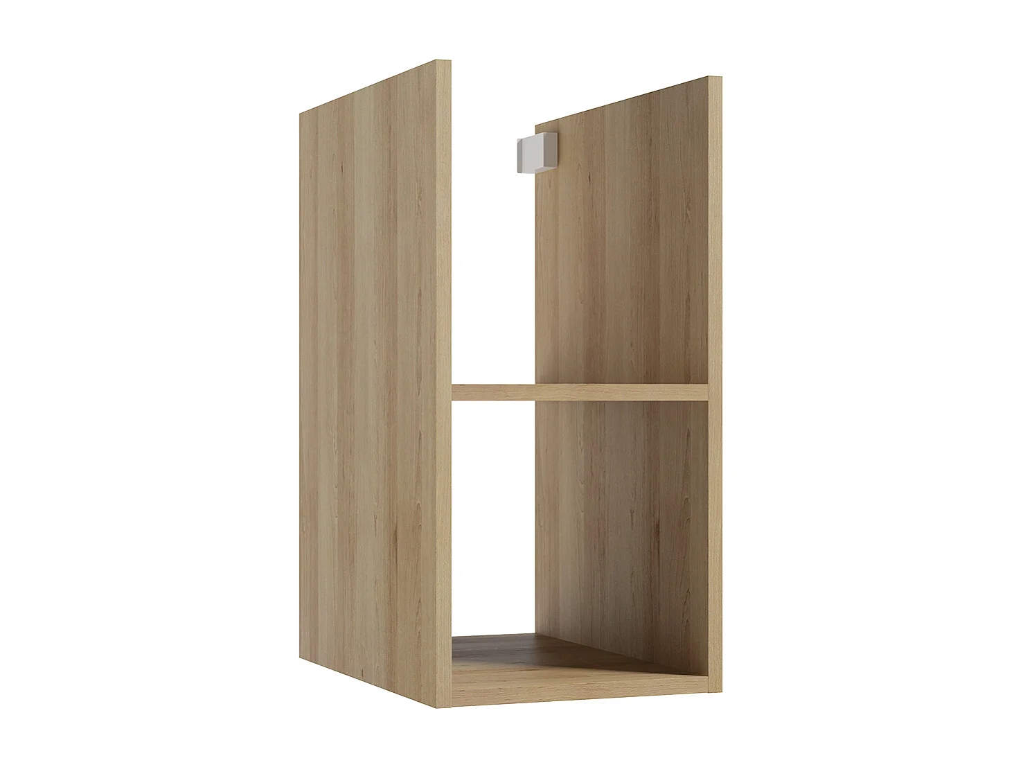Meuble simple vasque 90cm 2 niches Livia Blanc et Bois