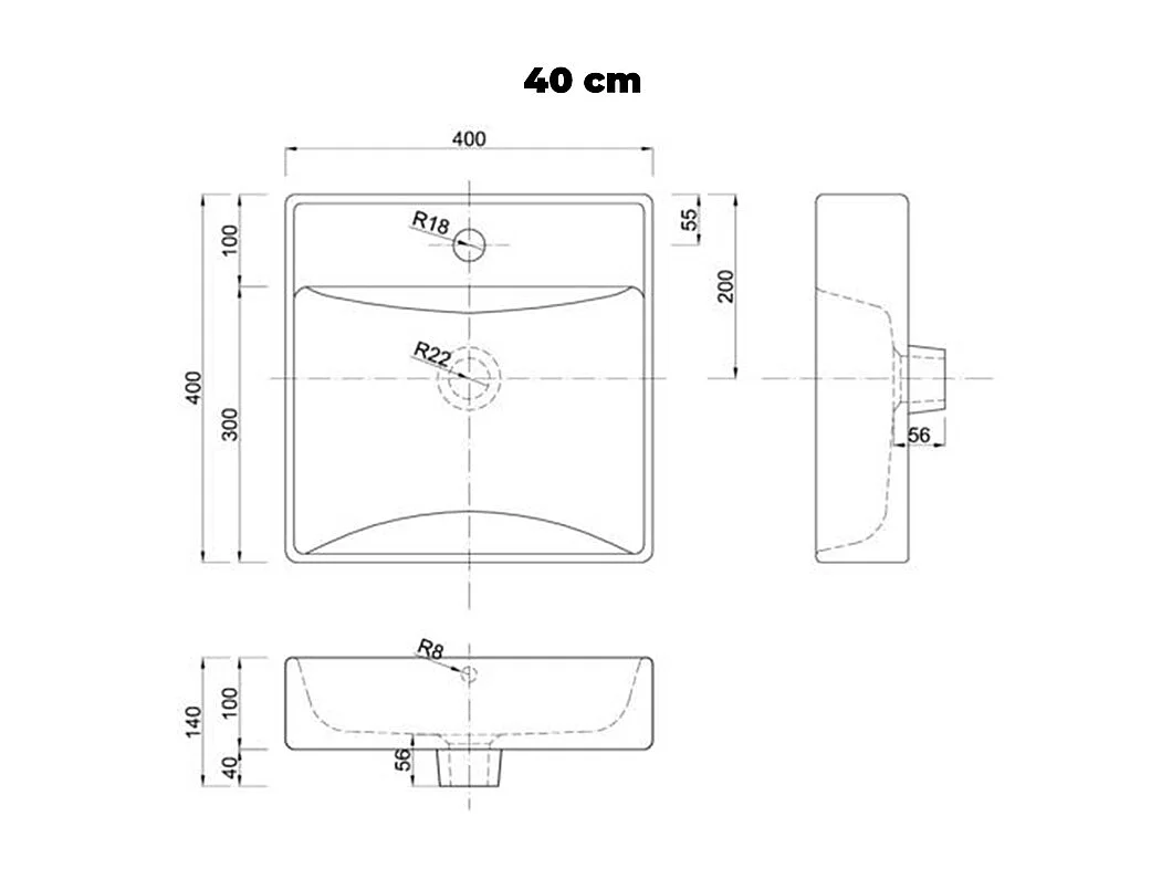 Mobile bagno con lavabo Livia bianco 60cm