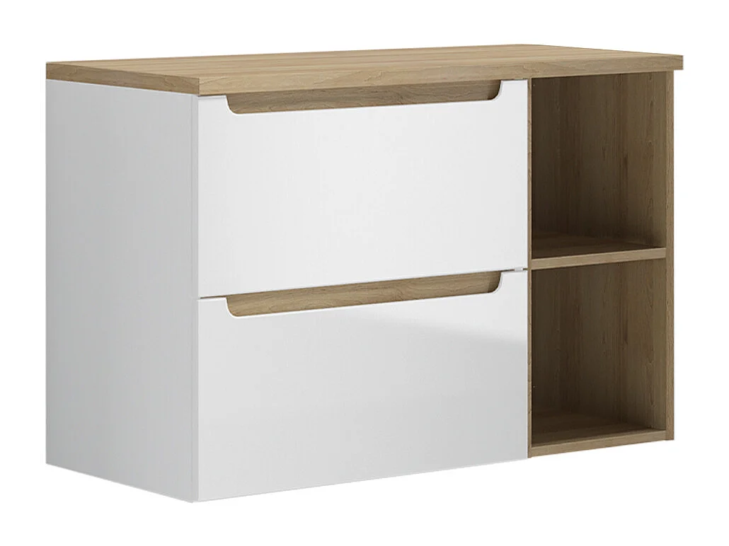 Livia 2-niche 90cm white and wood undermount cabinet