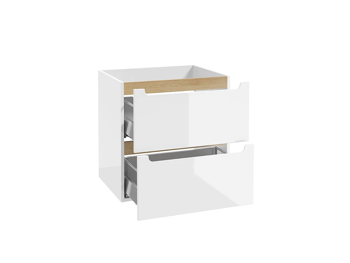 Livia 2-niche 90cm white and wood undermount cabinet