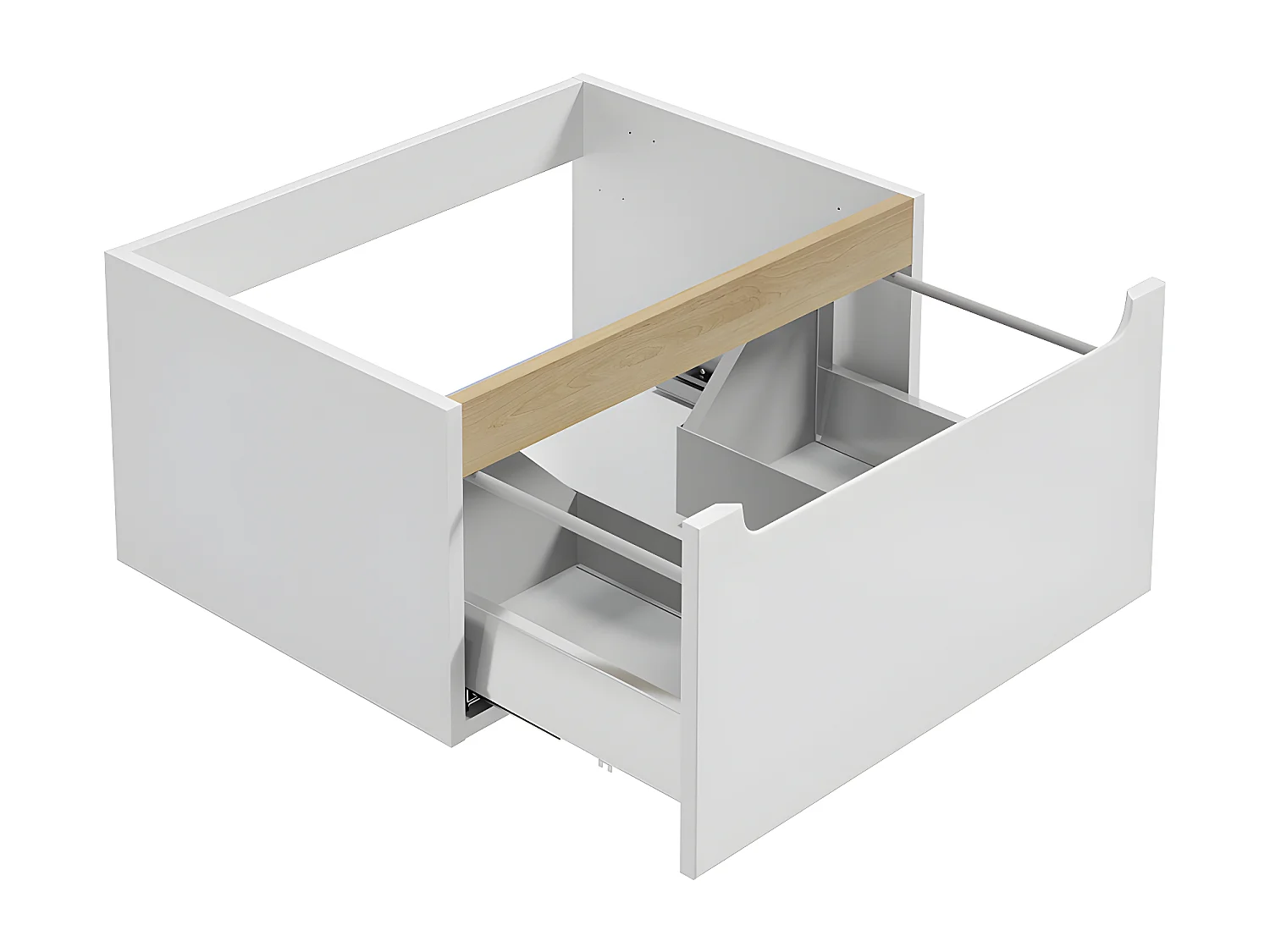 Livia wit en houten badmeubel 60cm 1 lade