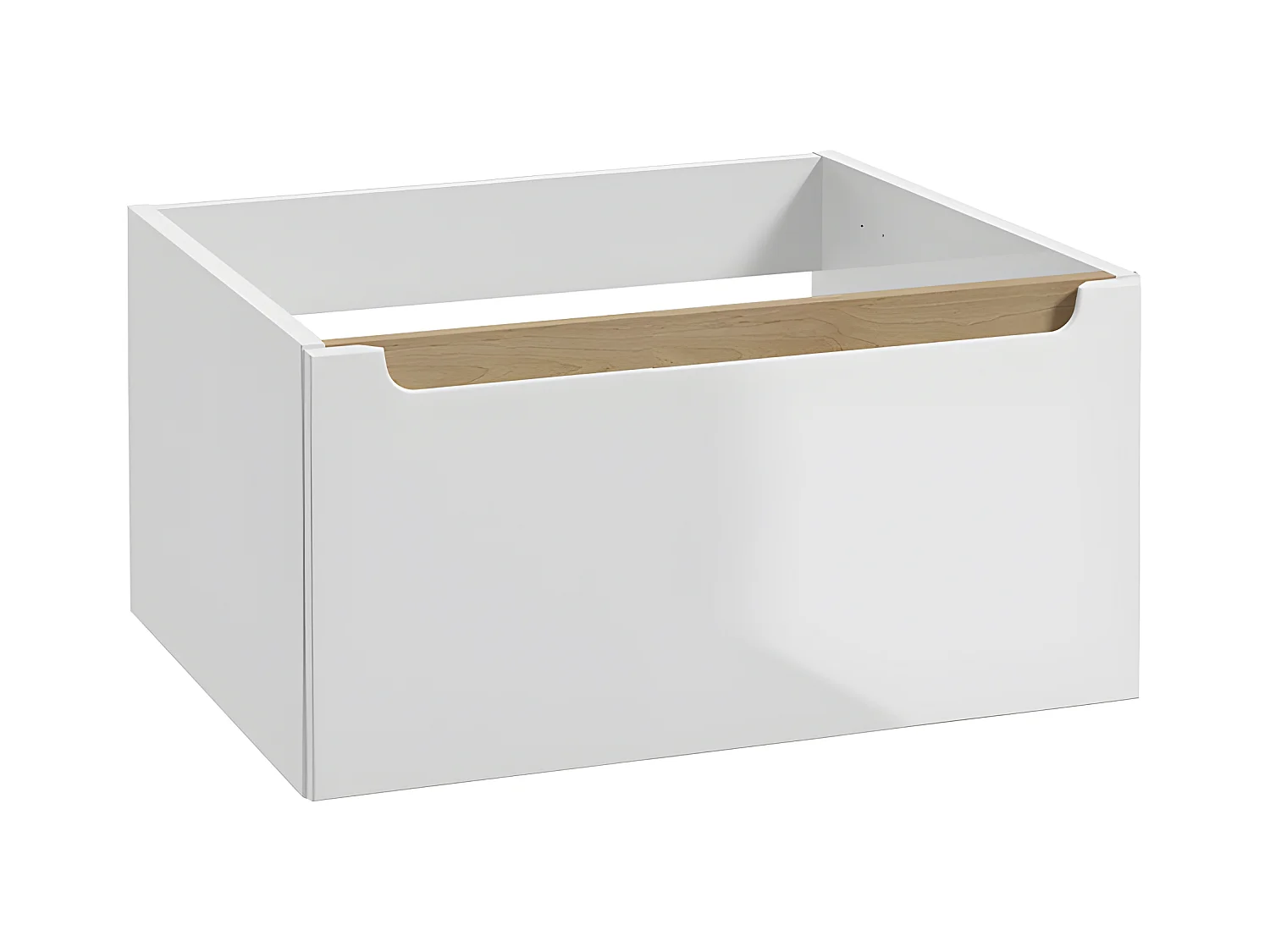 Meuble sous-vasque 60cm 1 tiroir Livia Blanc et Bois