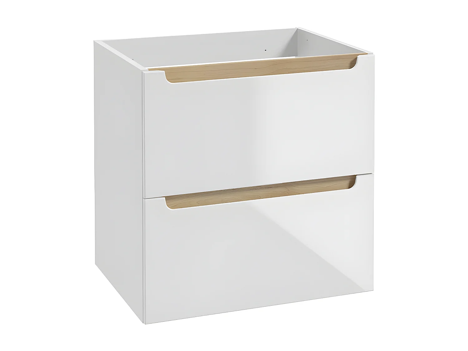 Livia wit en houten badmeubel 60cm 2 laden