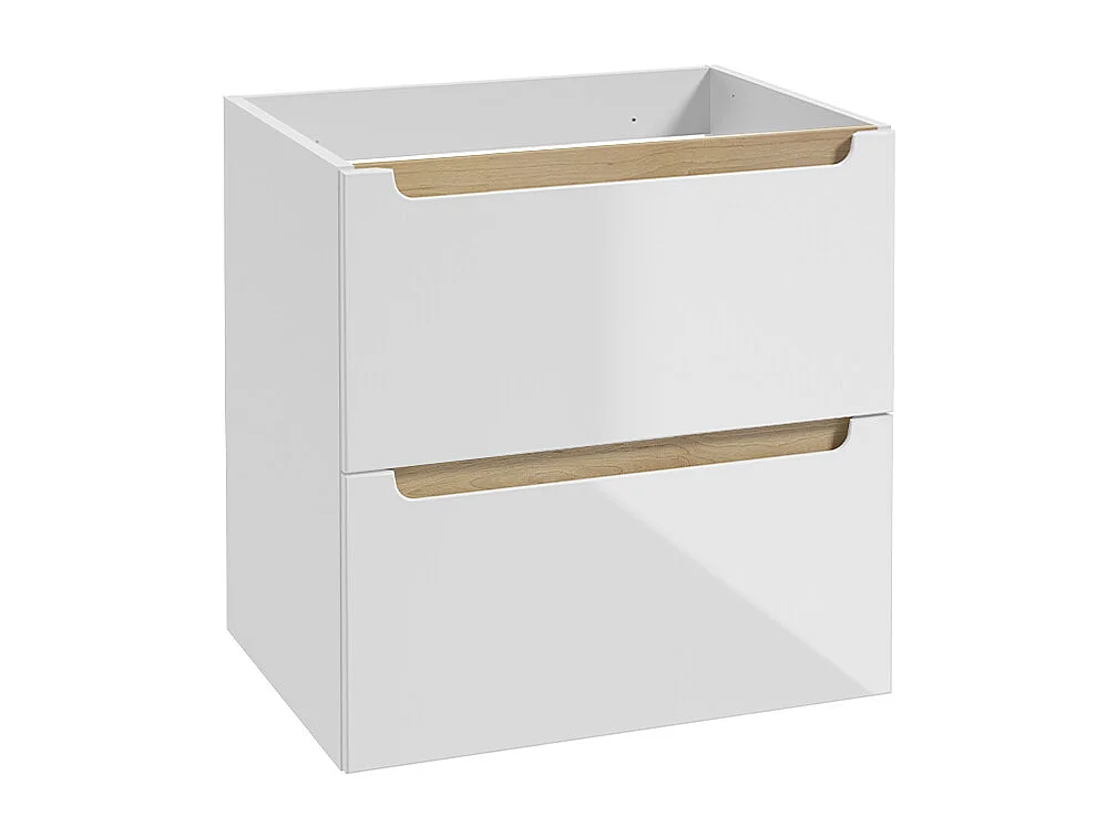 Meuble sous-vasque 60cm 2 tiroirs Livia Blanc et Bois