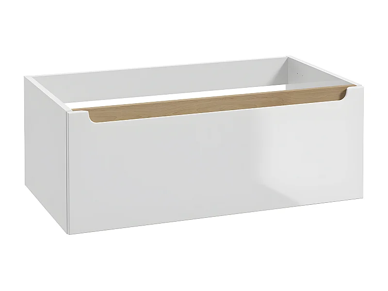 Meuble sous-vasque 80cm 1 tiroir Livia Blanc et Bois