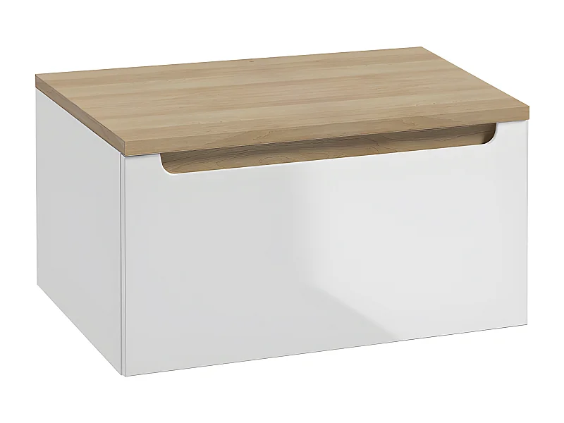 Wastafelonderbouw 60cm met 1 lade Livia Wit en Hout
