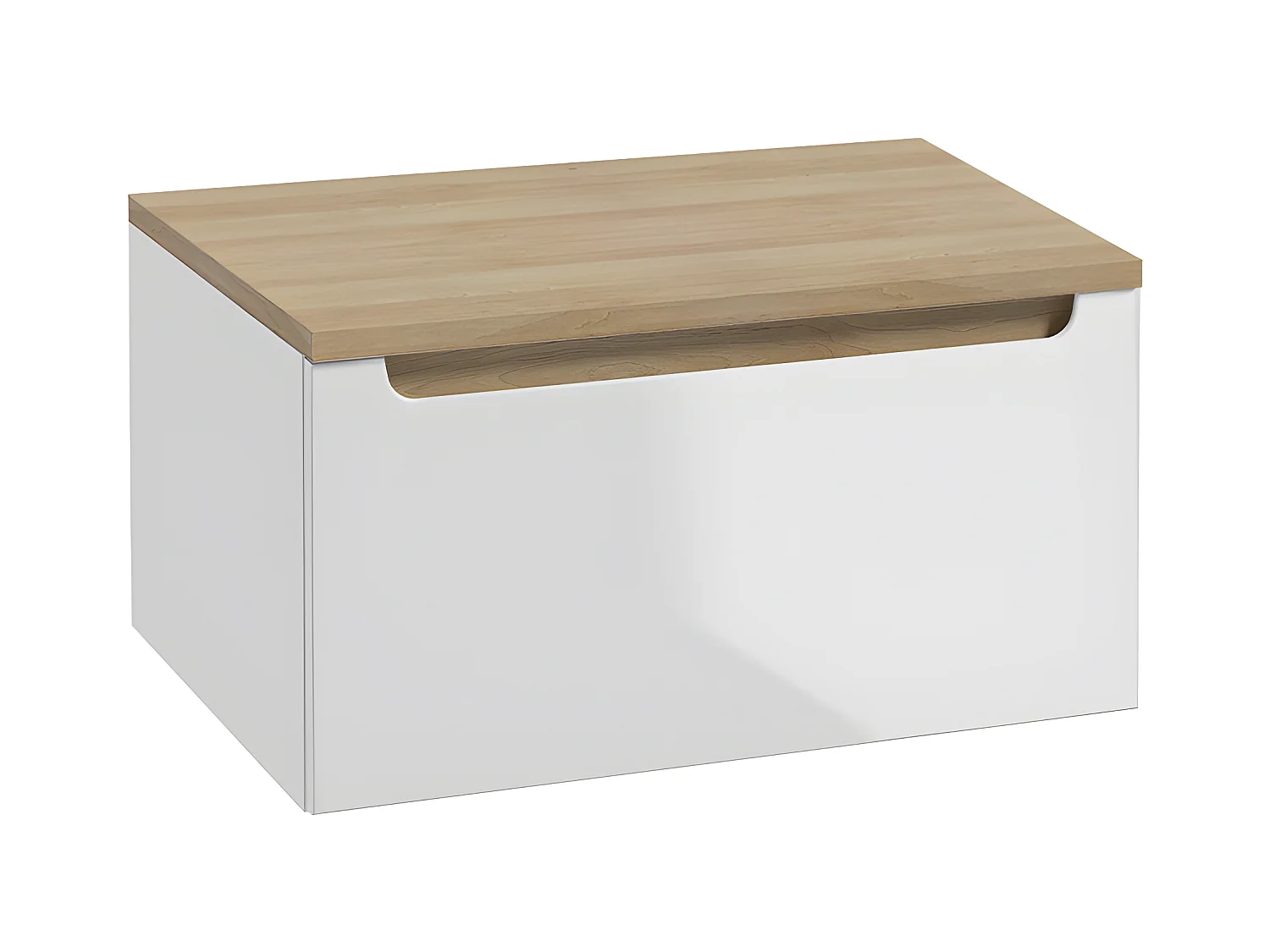 Wastafelonderbouw 60cm met 1 lade Livia Wit en Hout