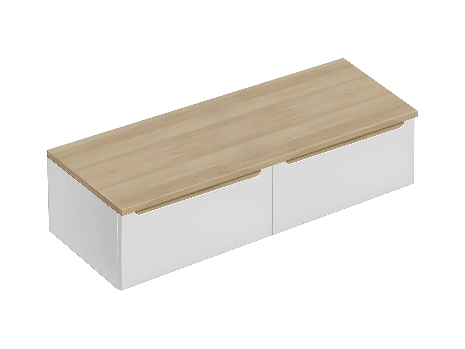 Livia wit en houten badmeubel 120cm 2 laden badmeubelblad