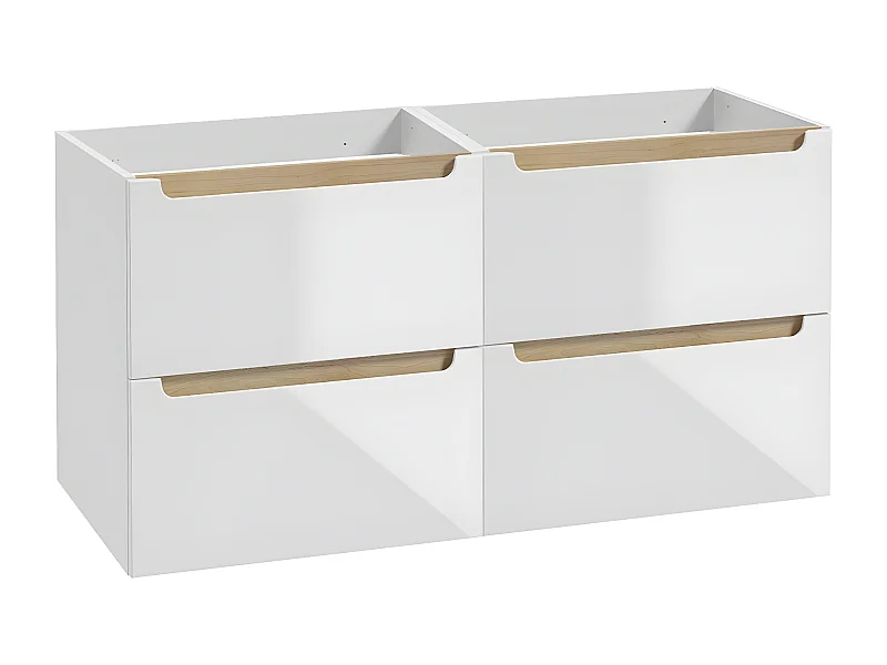 Meuble sous-vasque 120cm 4 tiroirs Livia Blanc et Bois