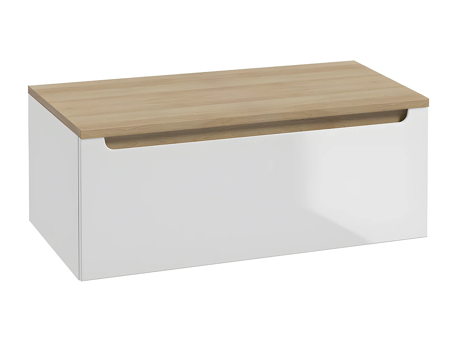 Mueble bajo lavabo 80cm 1 cajón encimera Livia Blanco y Madera