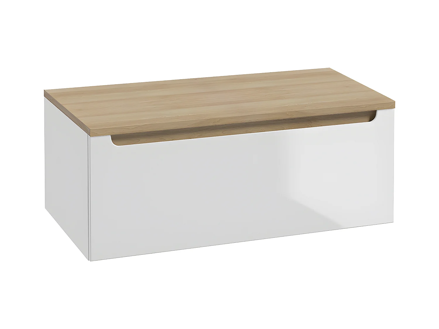 Wastafelonderbouw 80cm 1 lade Livia Wit en Hout