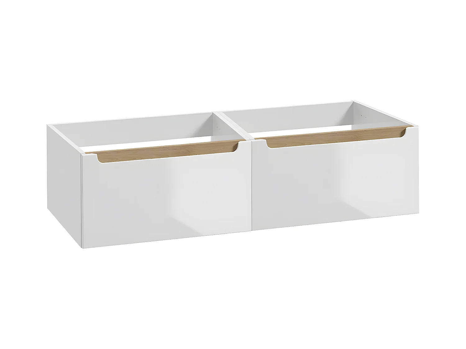 Meuble sous-vasque 120cm 2 tiroirs Livia Blanc et Bois