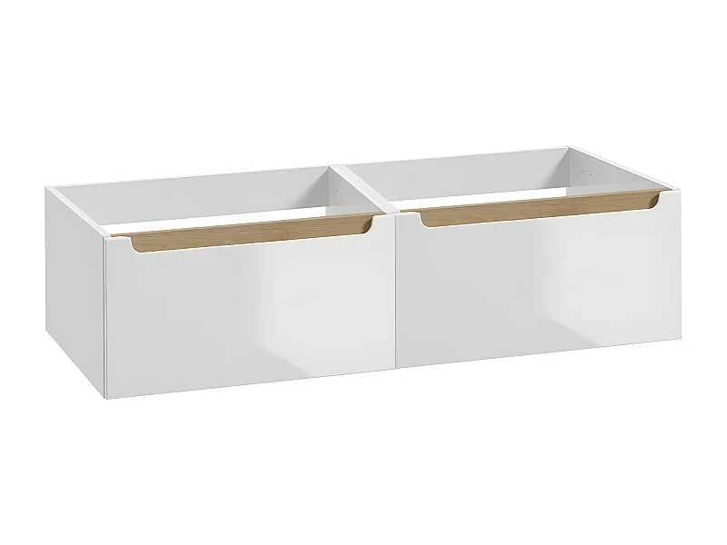 Meuble sous-vasque 120cm 2 tiroirs Livia Blanc et Bois