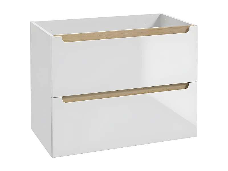 Livia Wit en Hout 80cm 2 laden wastafelonderbouw