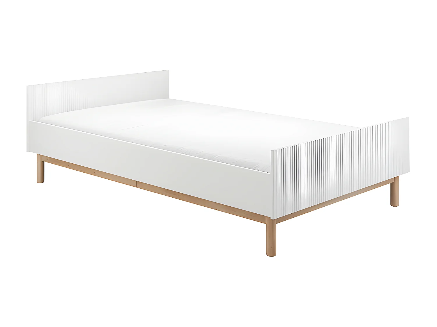 Lit 120x200 sommier inclus Miloo Blanc