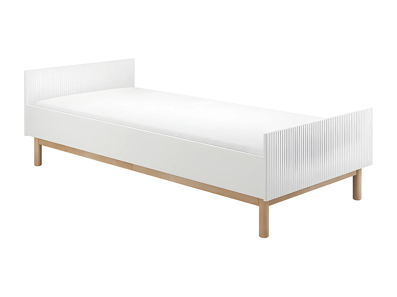 Lit 90x200 sommier inclus Miloo Blanc