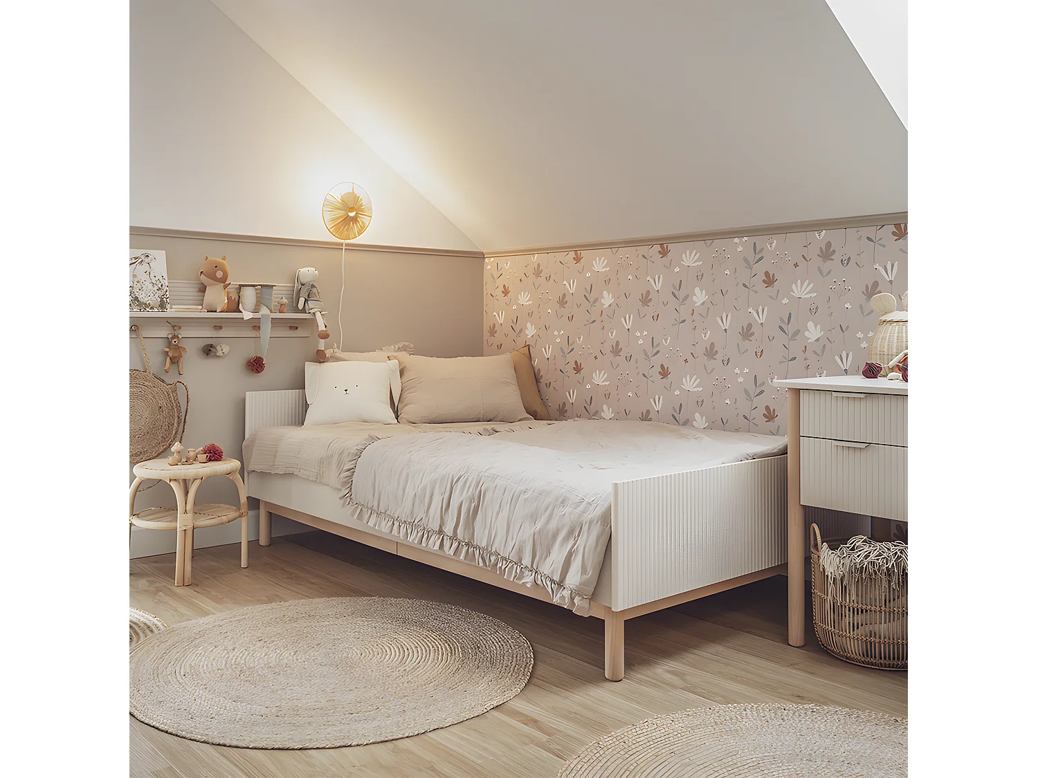 Lit 120x200 sommier inclus Miloo Champagne