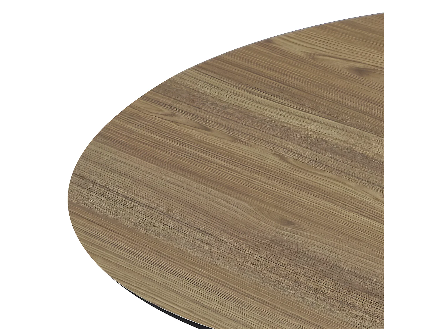 Tavolino rotondo MATIS in stile mid-century con finitura in melaminico effetto quercia - Diametro 80 cm