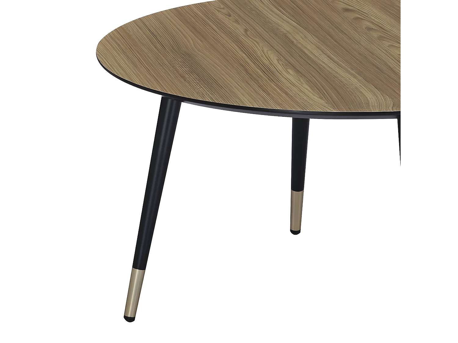 Ronde salontafel met een diameter van 80 cm in melamine afwerking met eikenlook - MATIS