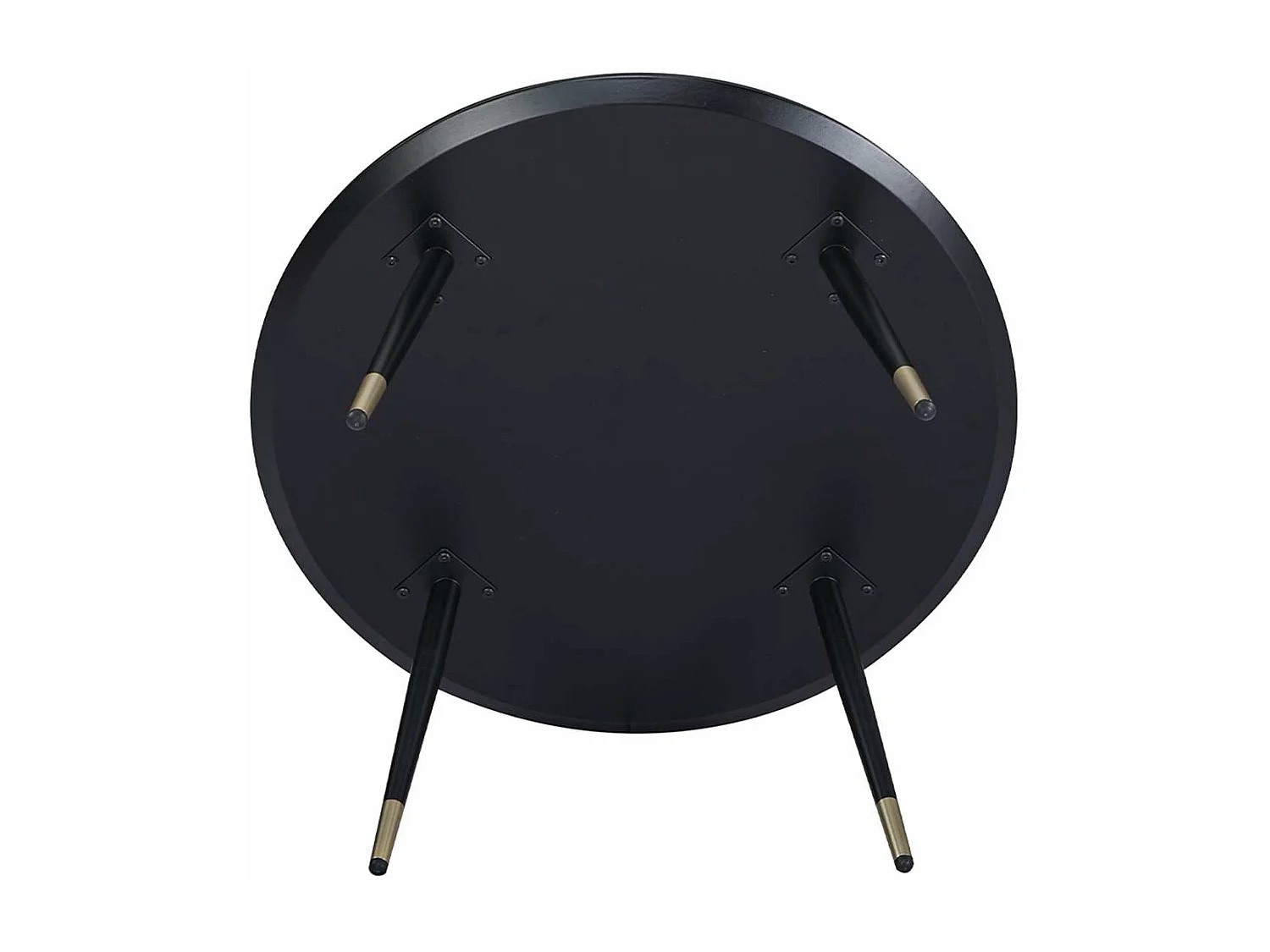 Ronde salontafel met een diameter van 80 cm in melamine afwerking met eikenlook - MATIS