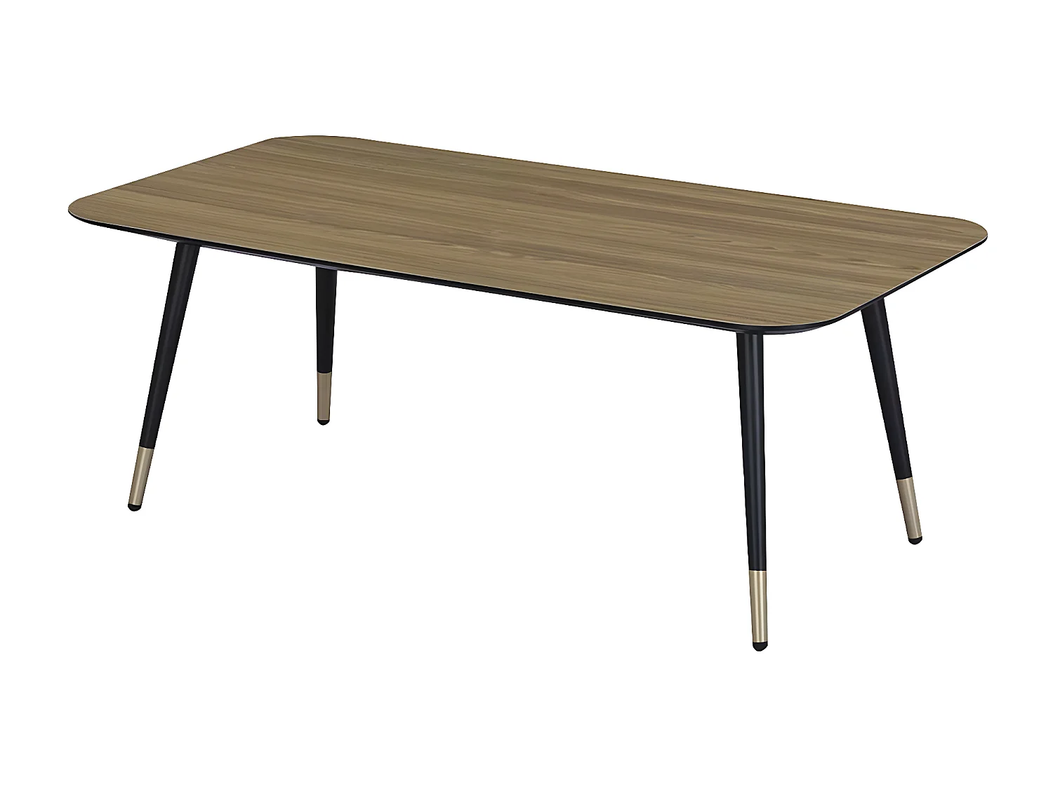 Tavolino rettangolare MATIS in stile mid-century con finitura in melaminico effetto quercia