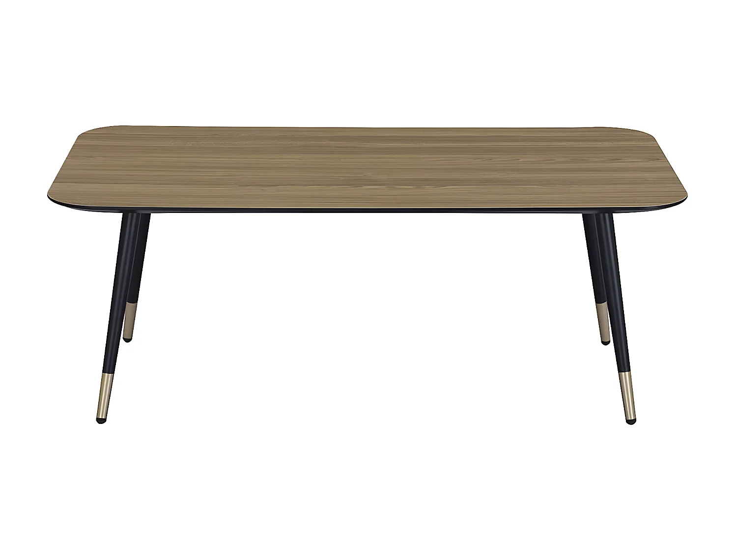 Tavolino rettangolare MATIS in stile mid-century con finitura in melaminico effetto quercia