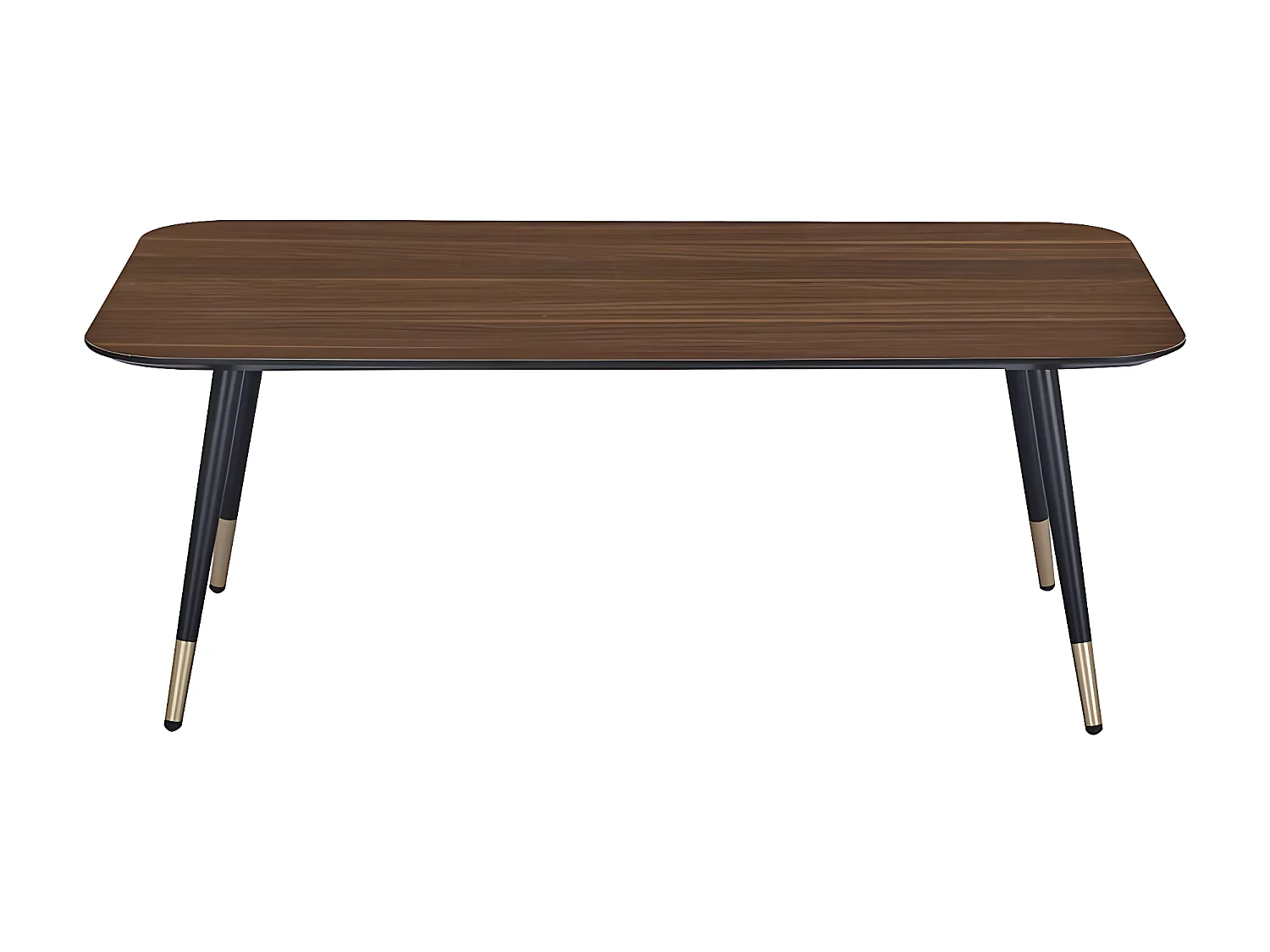 Tavolino rettangolare MATIS in stile mid-century con finitura in noce melaminico