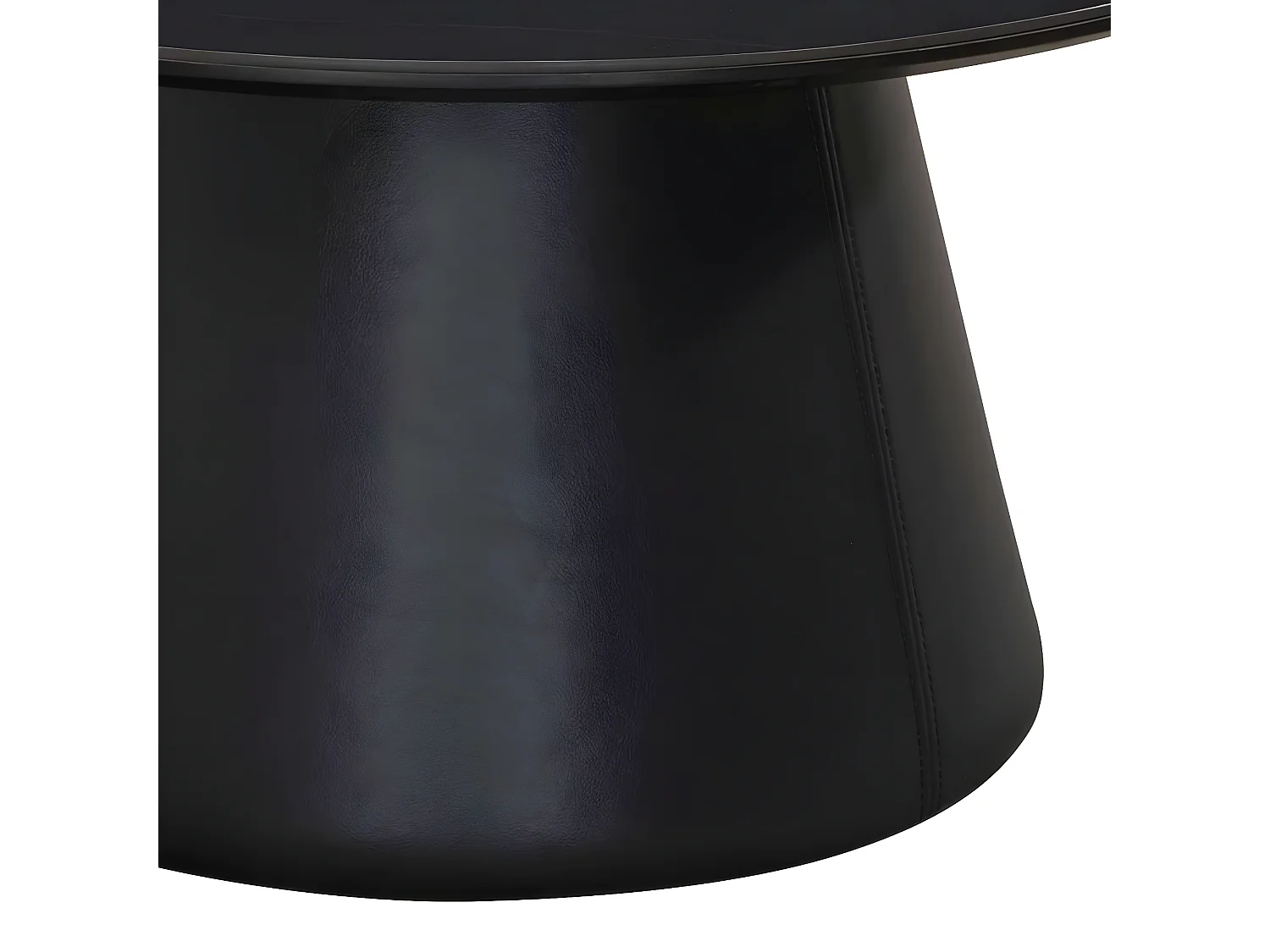 Ronde salontafel met een diameter van 80 cm in zwart marmerlook laminaat afwerking - MANDY