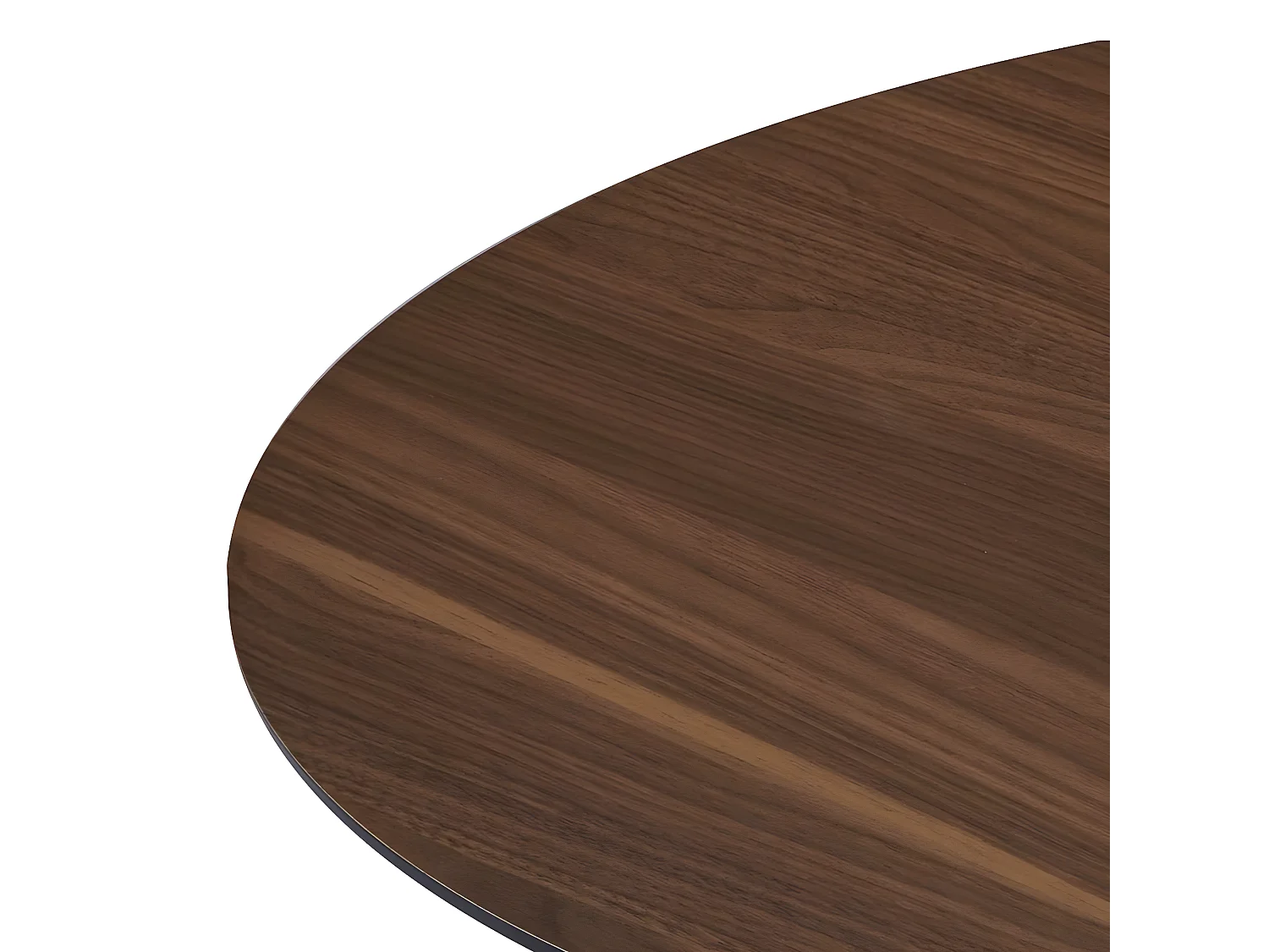 Table basse ronde de diamètre 80 cm en finition mélaminé imitation noyer - MATIS