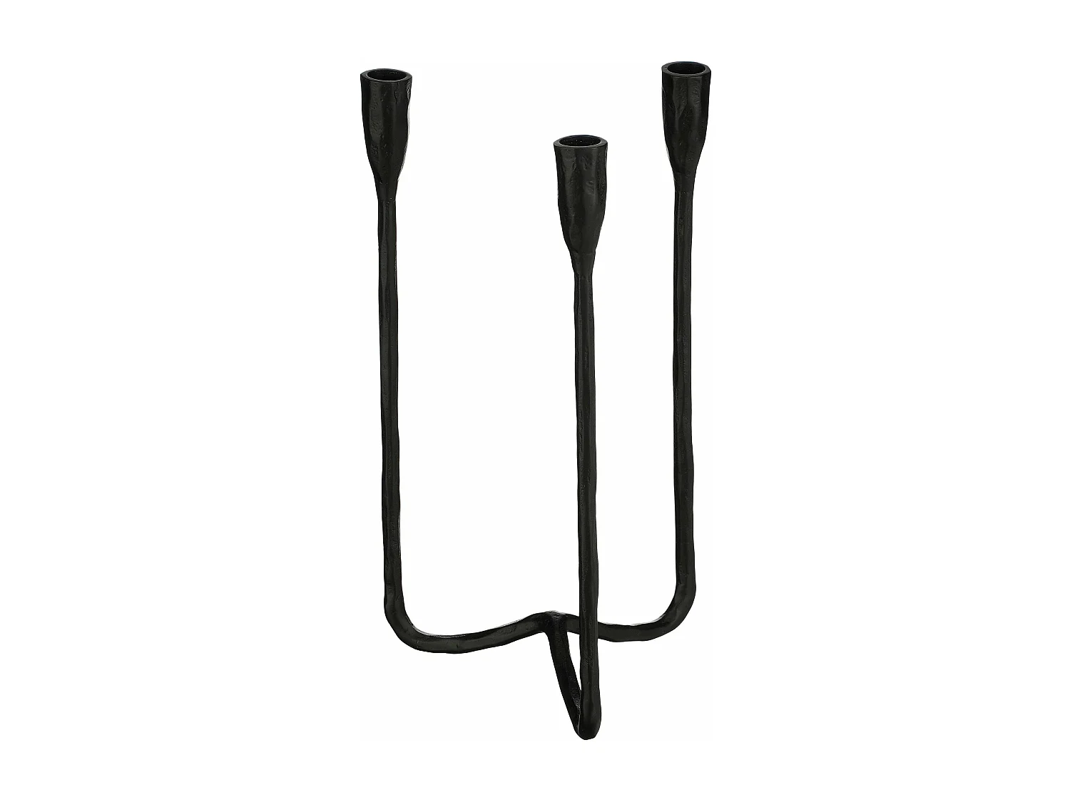 Kandelaar van aluminium - 17 x 18 x 34 - Zwart - CHRISTY