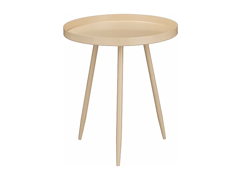 Table d'appoint en fer - 34 x 34 x 38 - Beige - FLORES