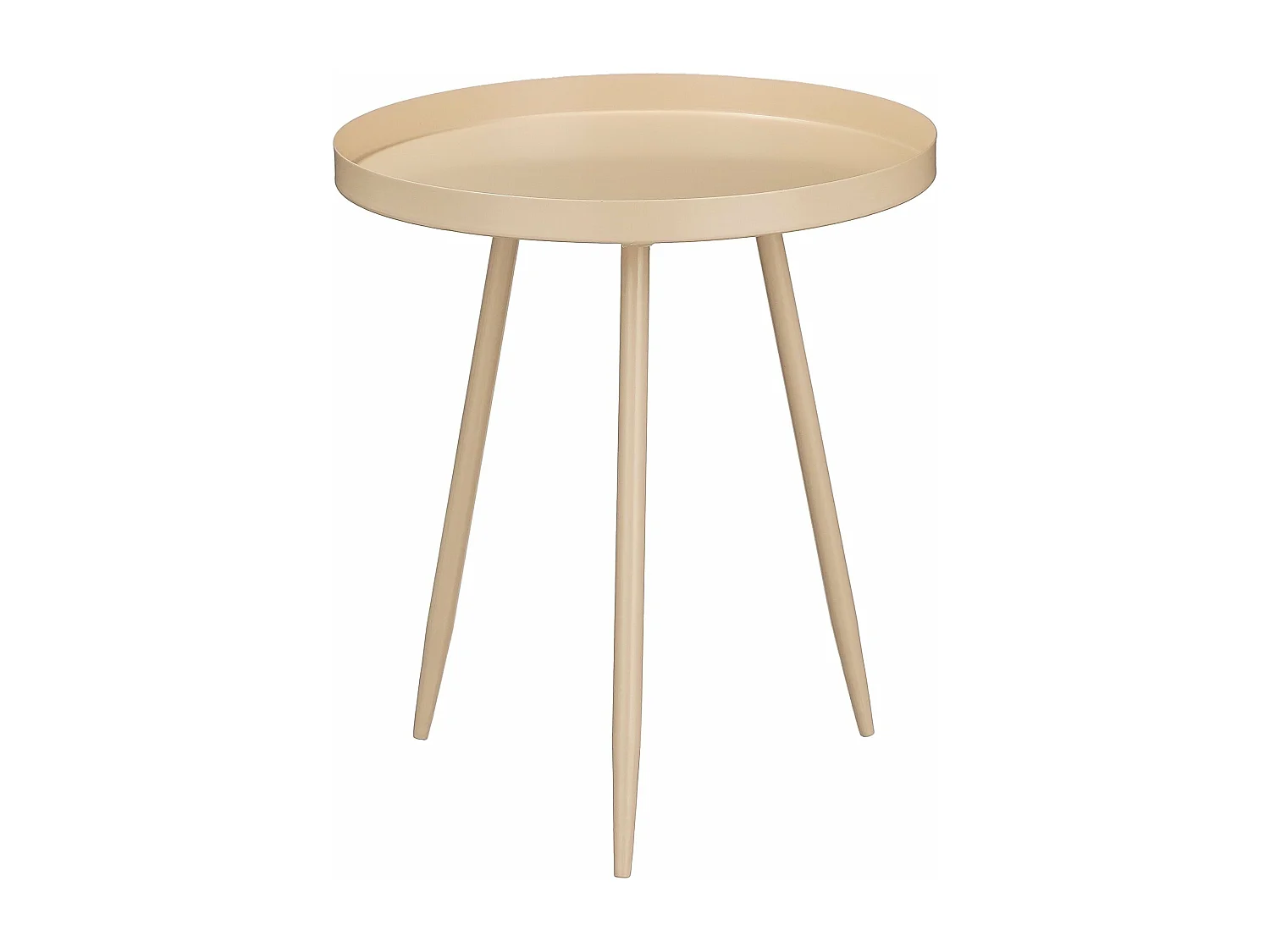 Table d'appoint en fer - 34 x 34 x 38 - Beige - FLORES