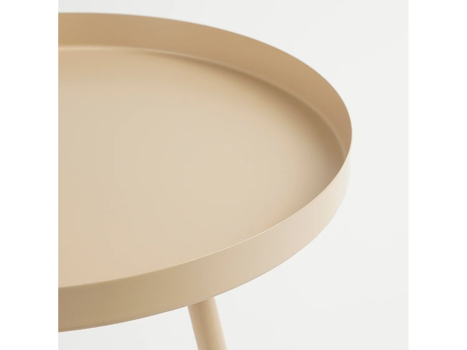 Table d'appoint en fer - 34 x 34 x 38 - Beige - FLORES