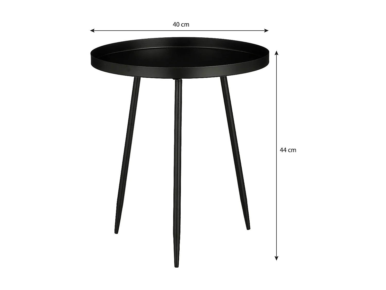 Table d'appoint en fer - 40 x 40 x 44 - Noir - FLORES