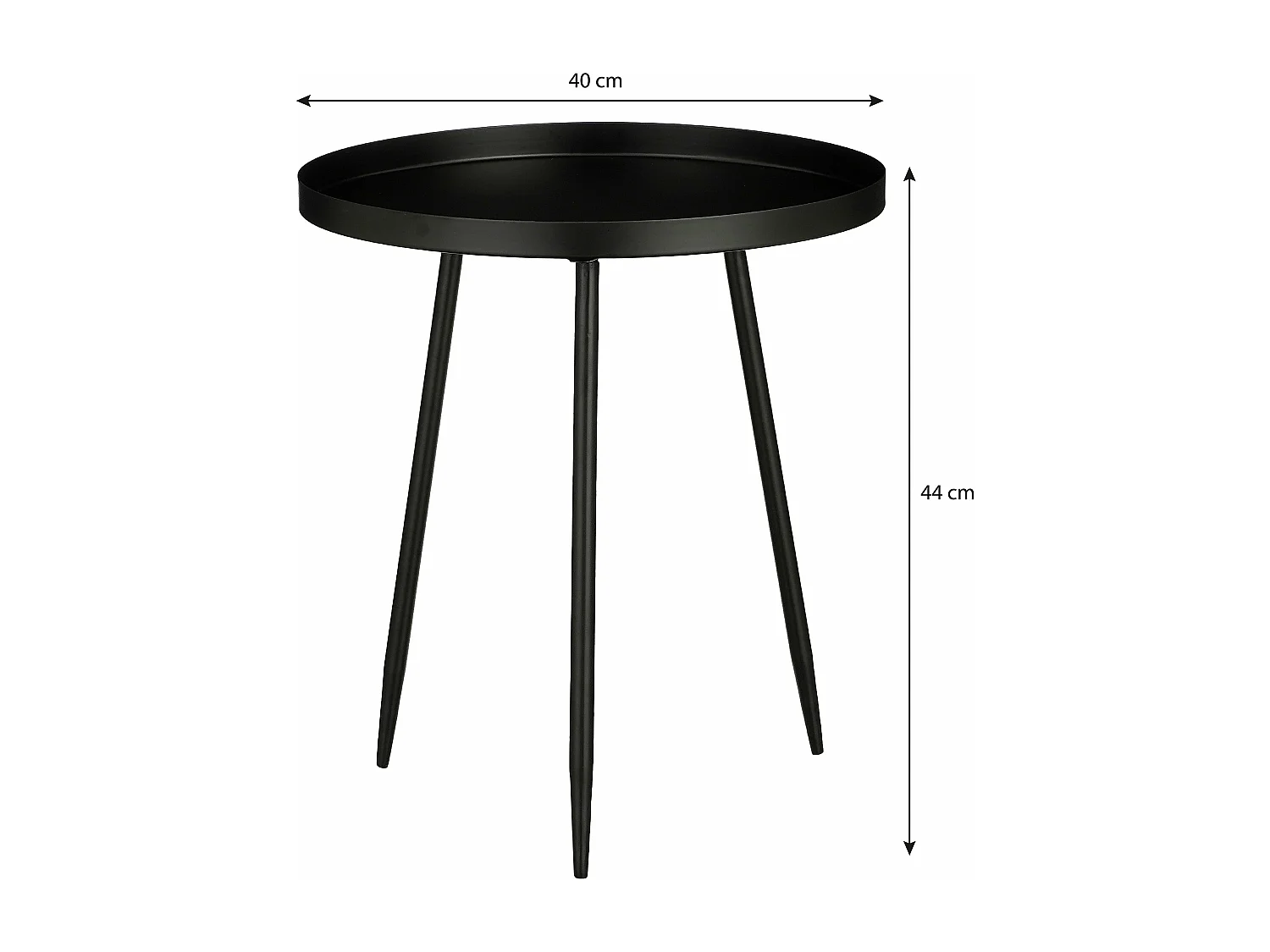 Table d'appoint en fer - 40 x 40 x 44 - Noir - FLORES