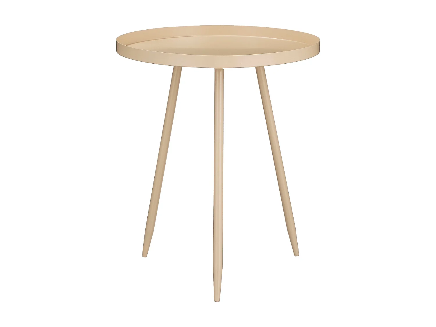 Table d'appoint en fer - 42 x 42 x 49 - Beige - FLORES