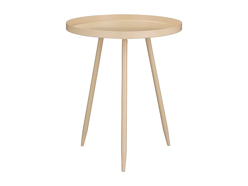 Table d'appoint en fer - 42 x 42 x 49 - Beige - FLORES