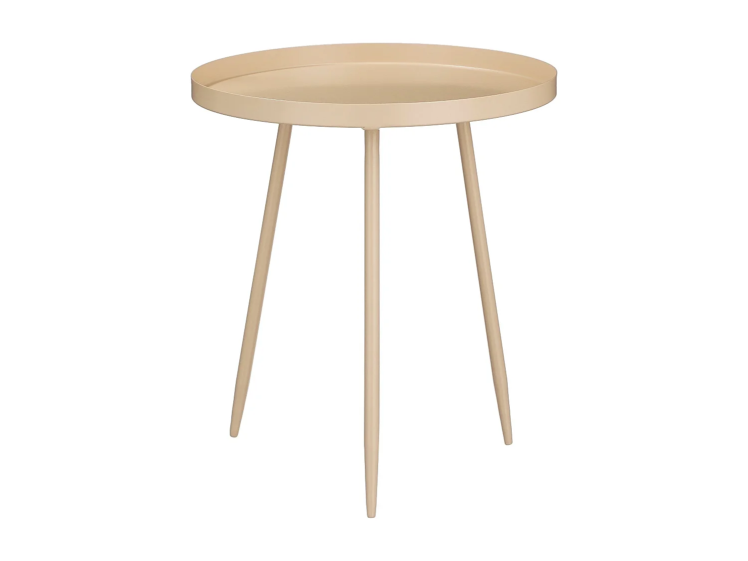 Table d'appoint en fer - 40 x 40 x 44 - Beige - FLORES